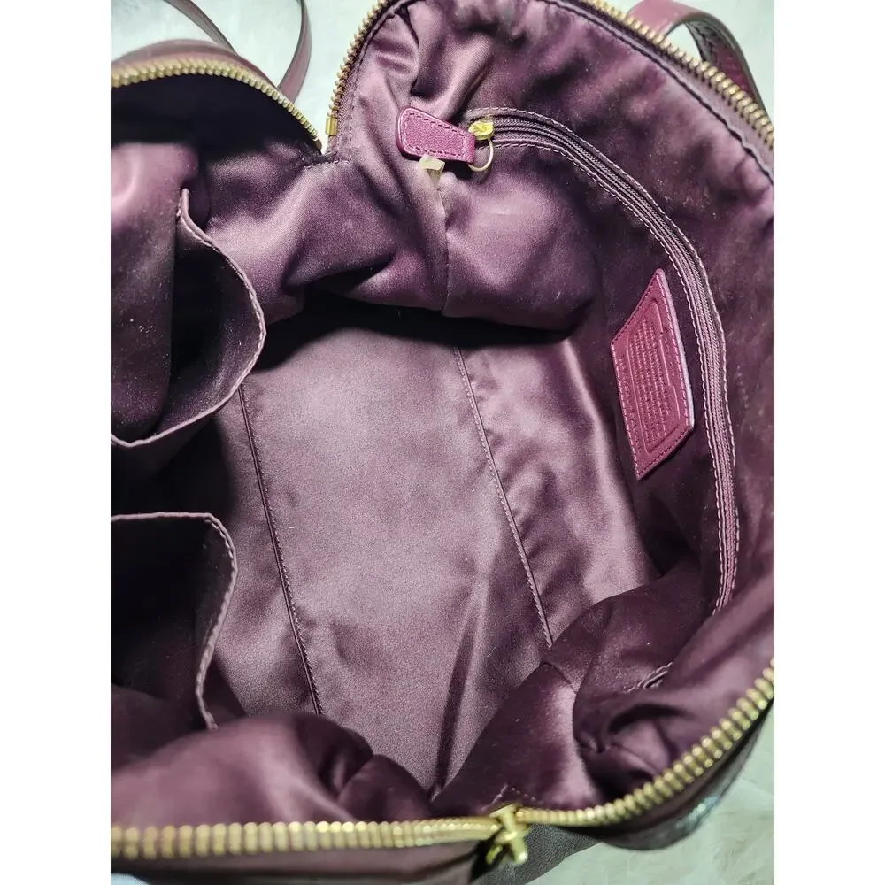 Coach Satchel Crossbody Burgundy Leather Classic F25296